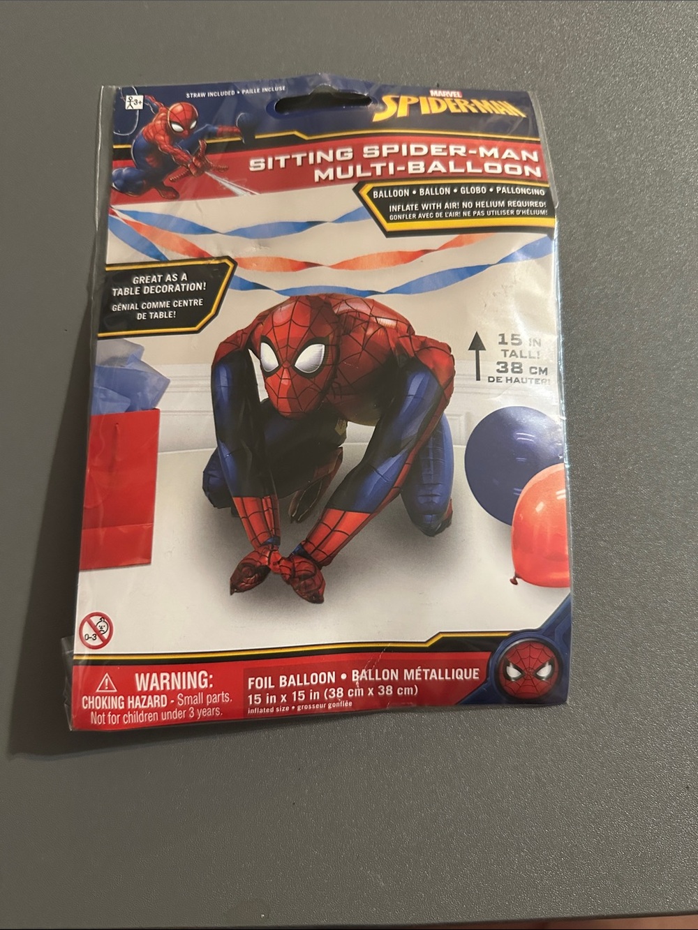 Marvel Spider-Man Sitting Multi-Balloon - Red & Blue